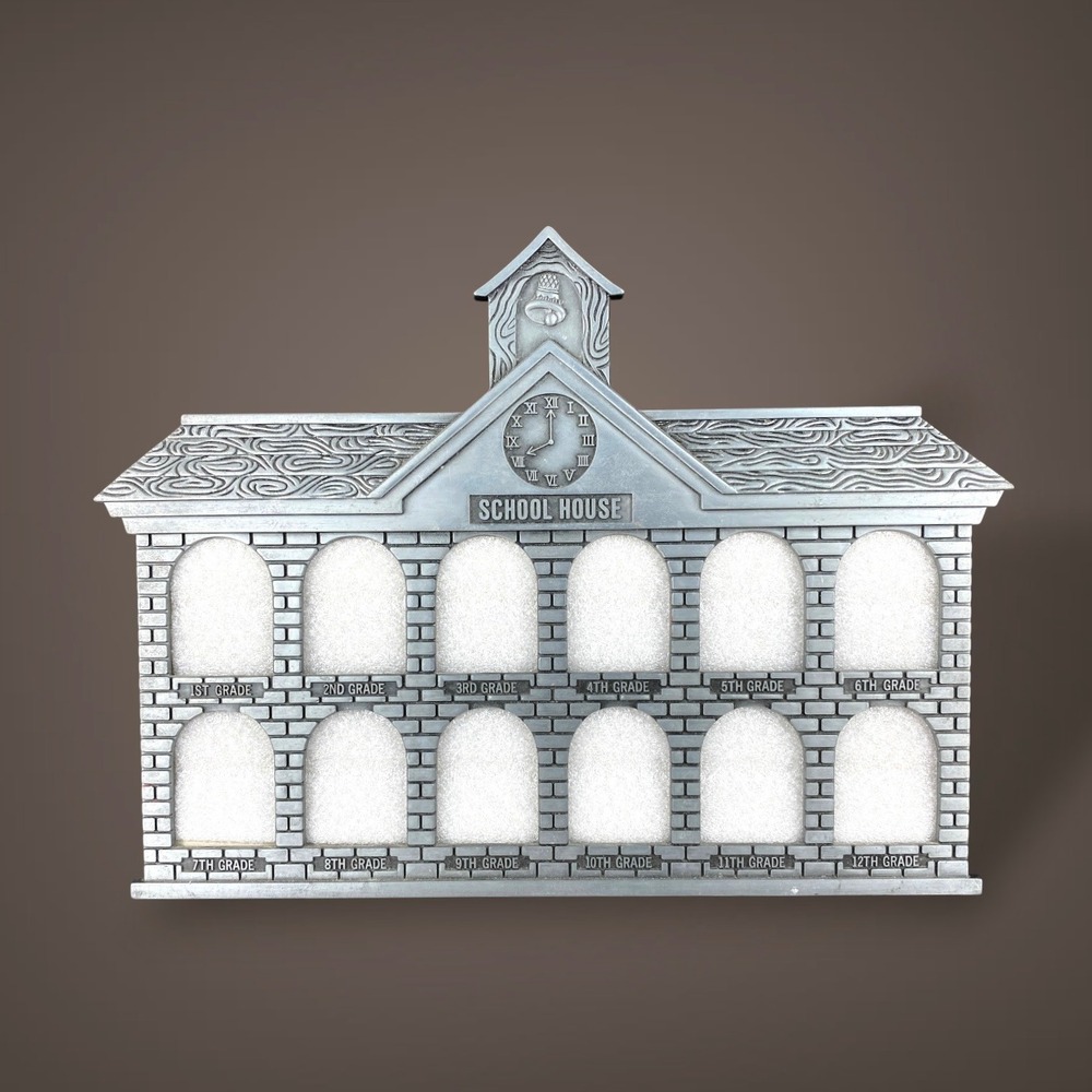 School House Metal Photo Frame Wall Hanging 12 Grades 1990s Price One, Two Avail
